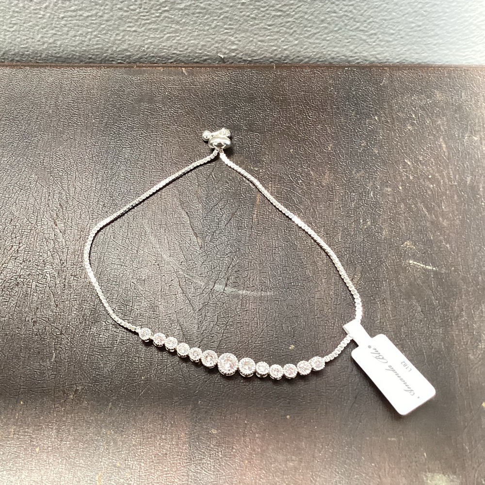 NWT Amanda Blu Elegant Silver Bracelet with Sparkling Accents